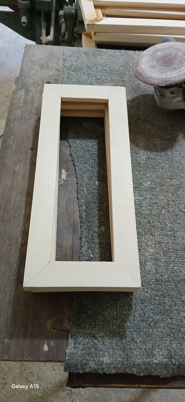 قاب عکس چوبی چوب روسی باروکش نیم پلی استربراق شیشه وورق سه میل